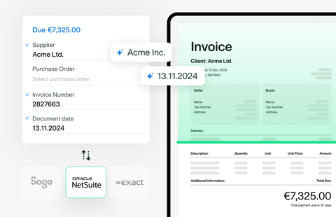 An animation showing the features of Payhawk's automated bank reonciliation software in action. 